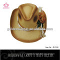 women's straw crochet cowboy hat with flower